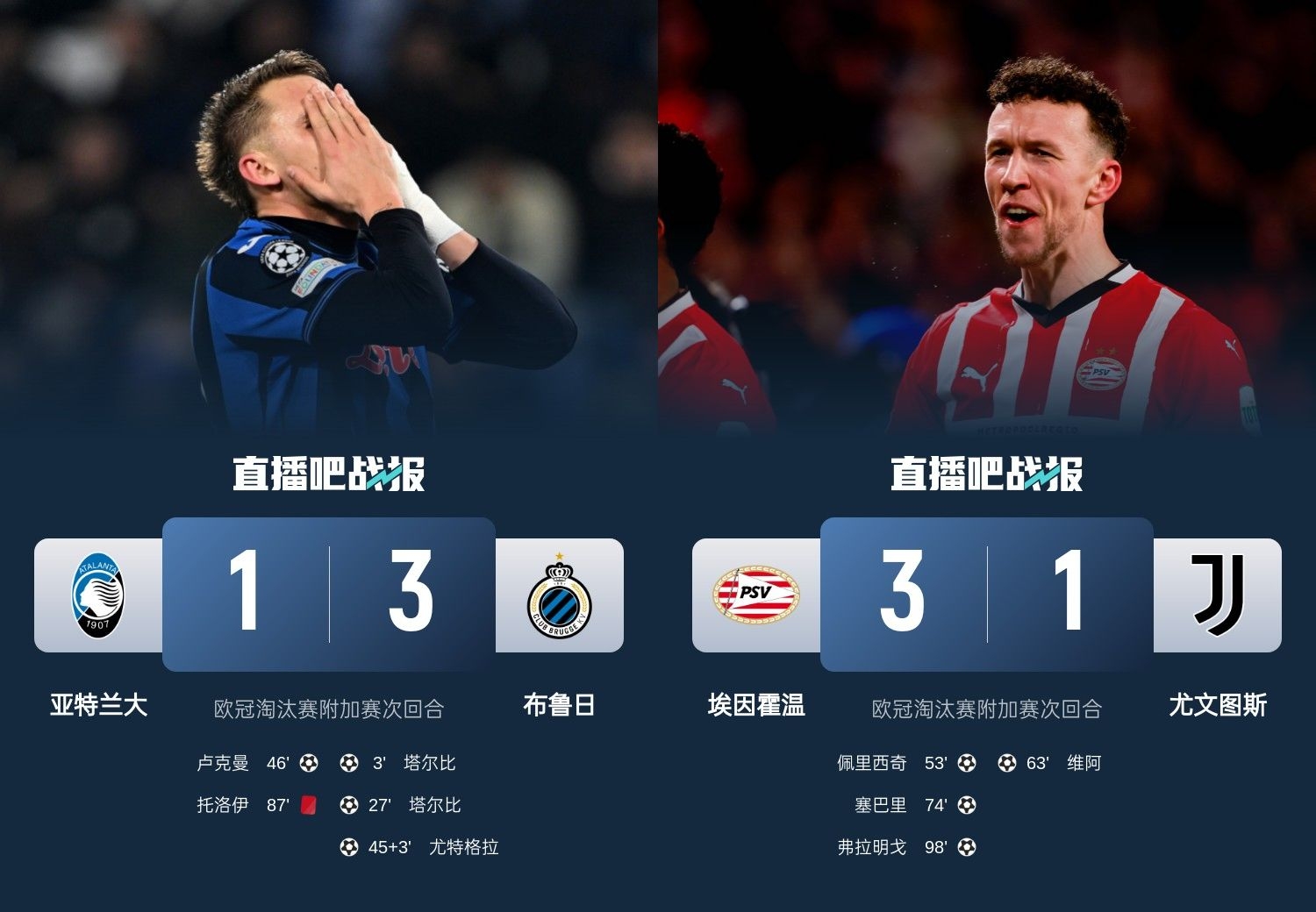 真是意甲拉垮？PSV淘汰尤文后3連敗，布魯日爆冷真藍(lán)黑后1勝難求
